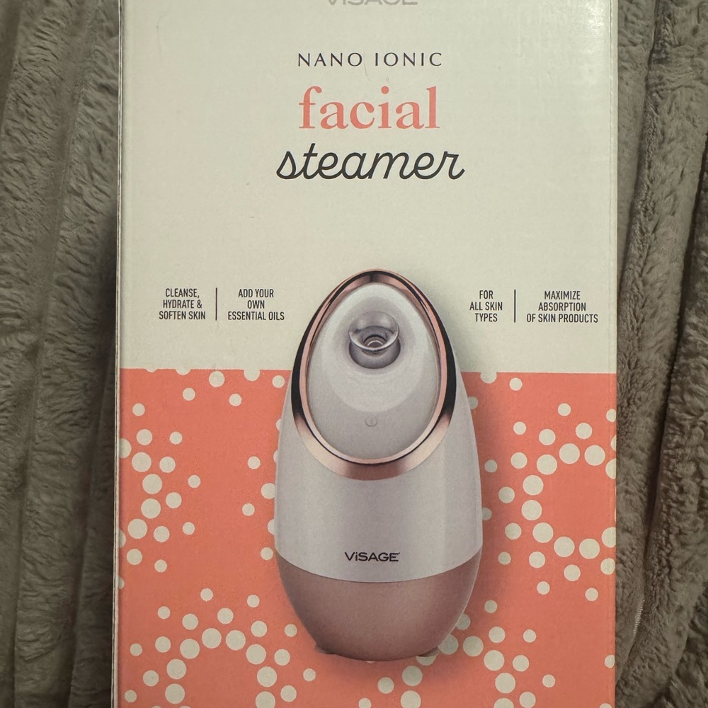 ViSage White and Pink Skincare Tool Nano Ionic Facial Steamer this is brand new